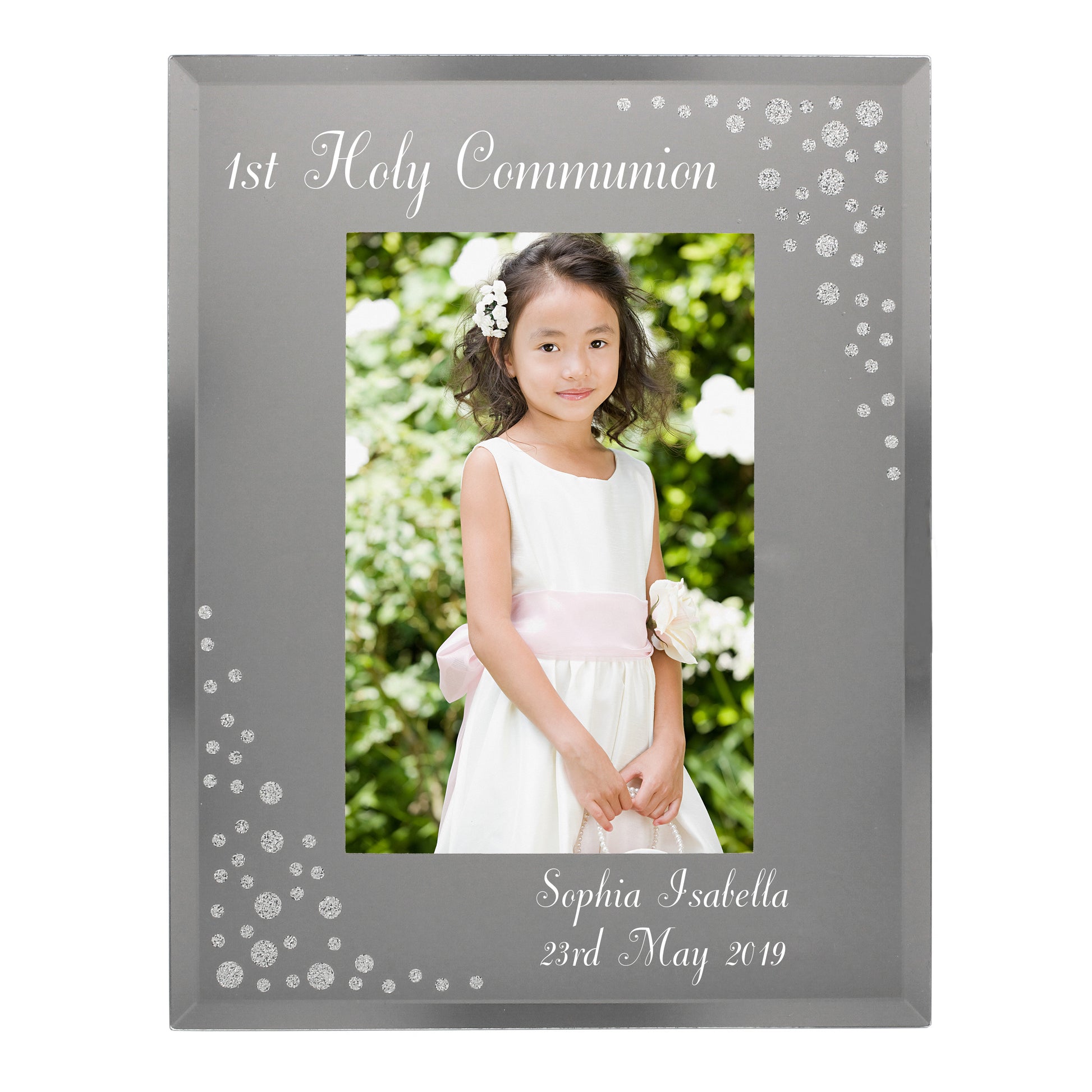 Personalised Any Message 6x4 Diamante Glass Photo Frame - MK&JD Gifts