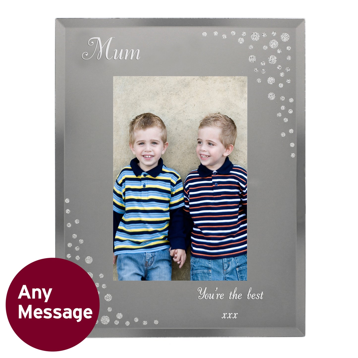 Personalised Any Message 6x4 Diamante Glass Photo Frame - MK&JD Gifts