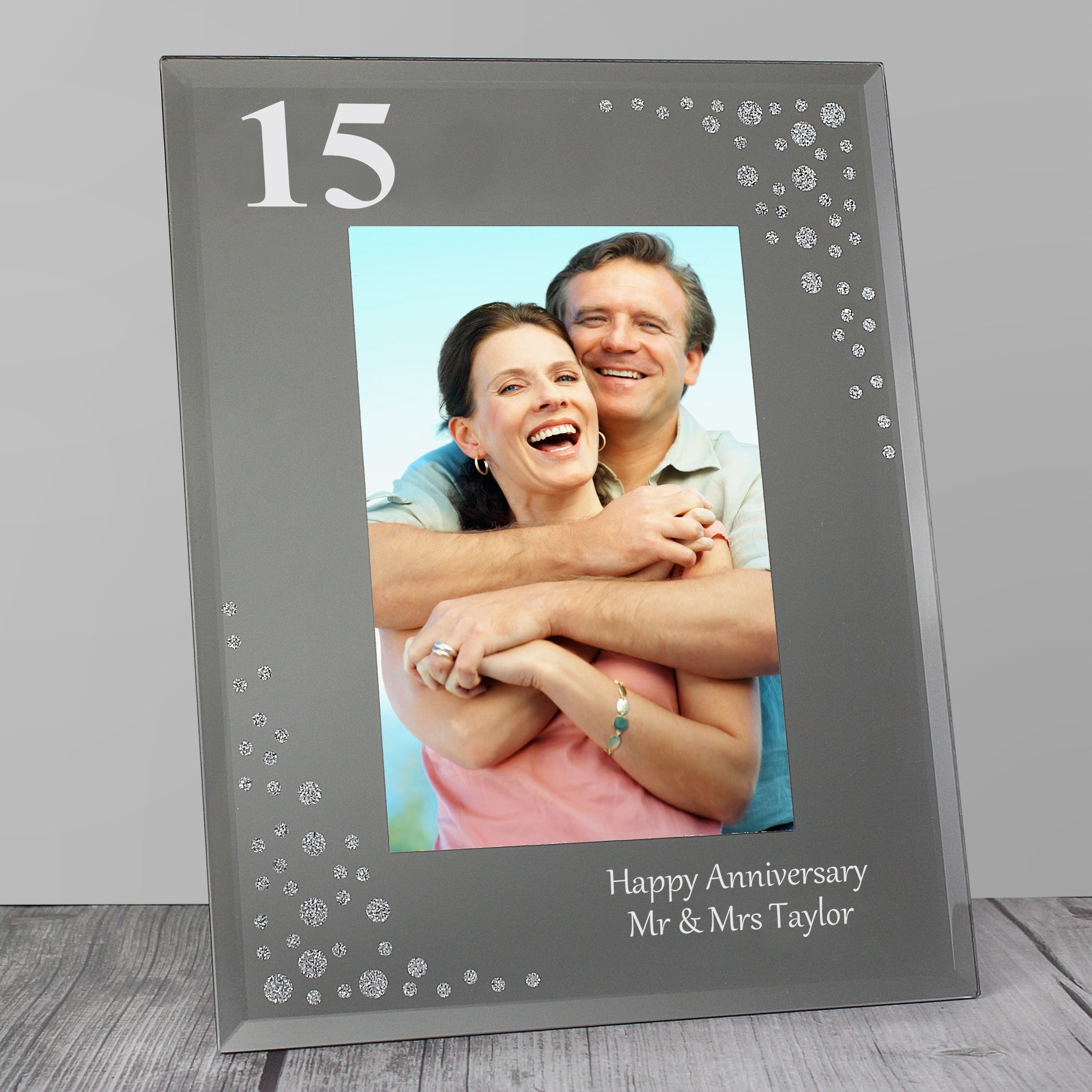 Personalised Big Age 6x4 Diamante Glass Photo Frame - MK&JD Gifts
