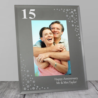 Personalised Big Age 6x4 Diamante Glass Photo Frame - MK&JD Gifts