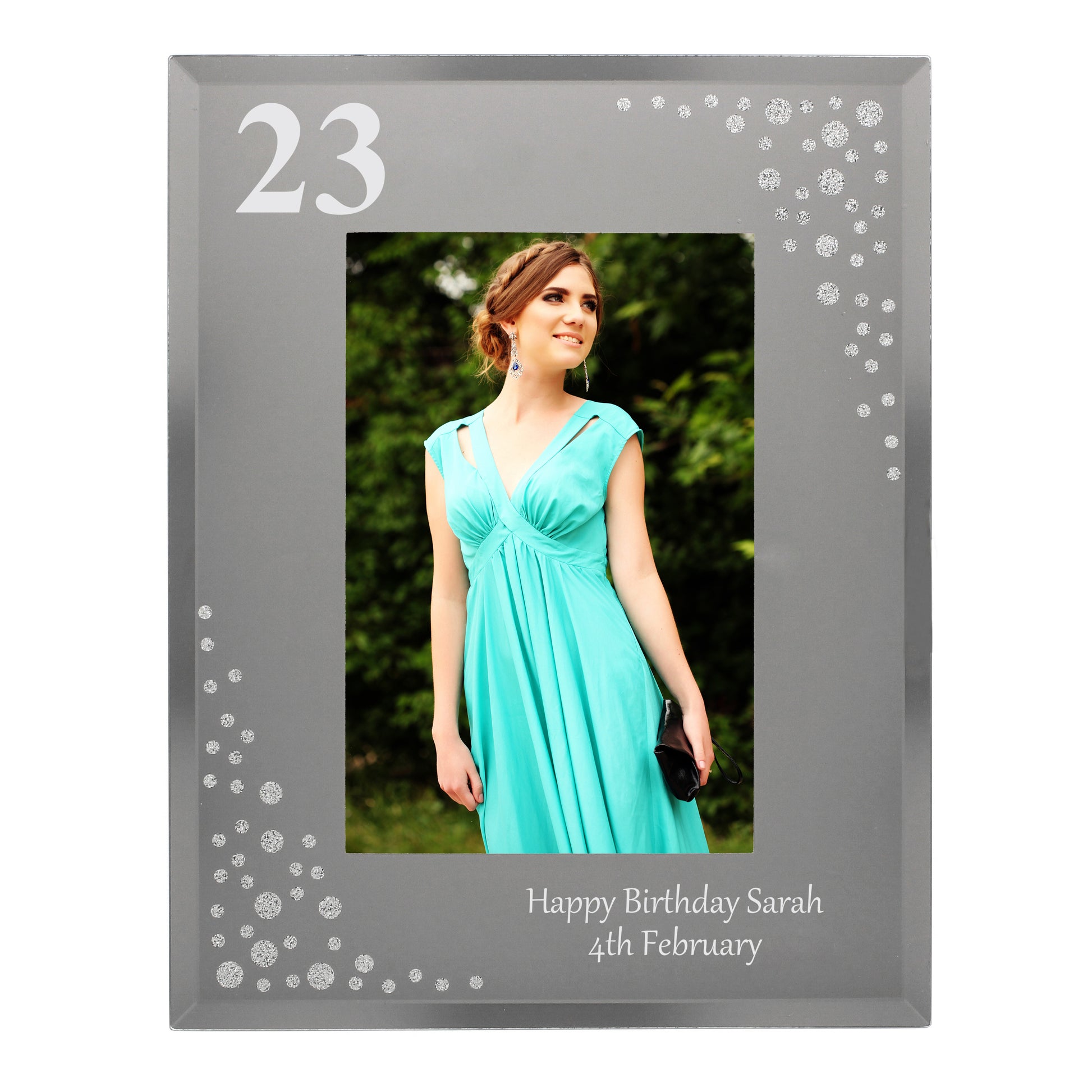 Personalised Big Age 6x4 Diamante Glass Photo Frame - MK&JD Gifts