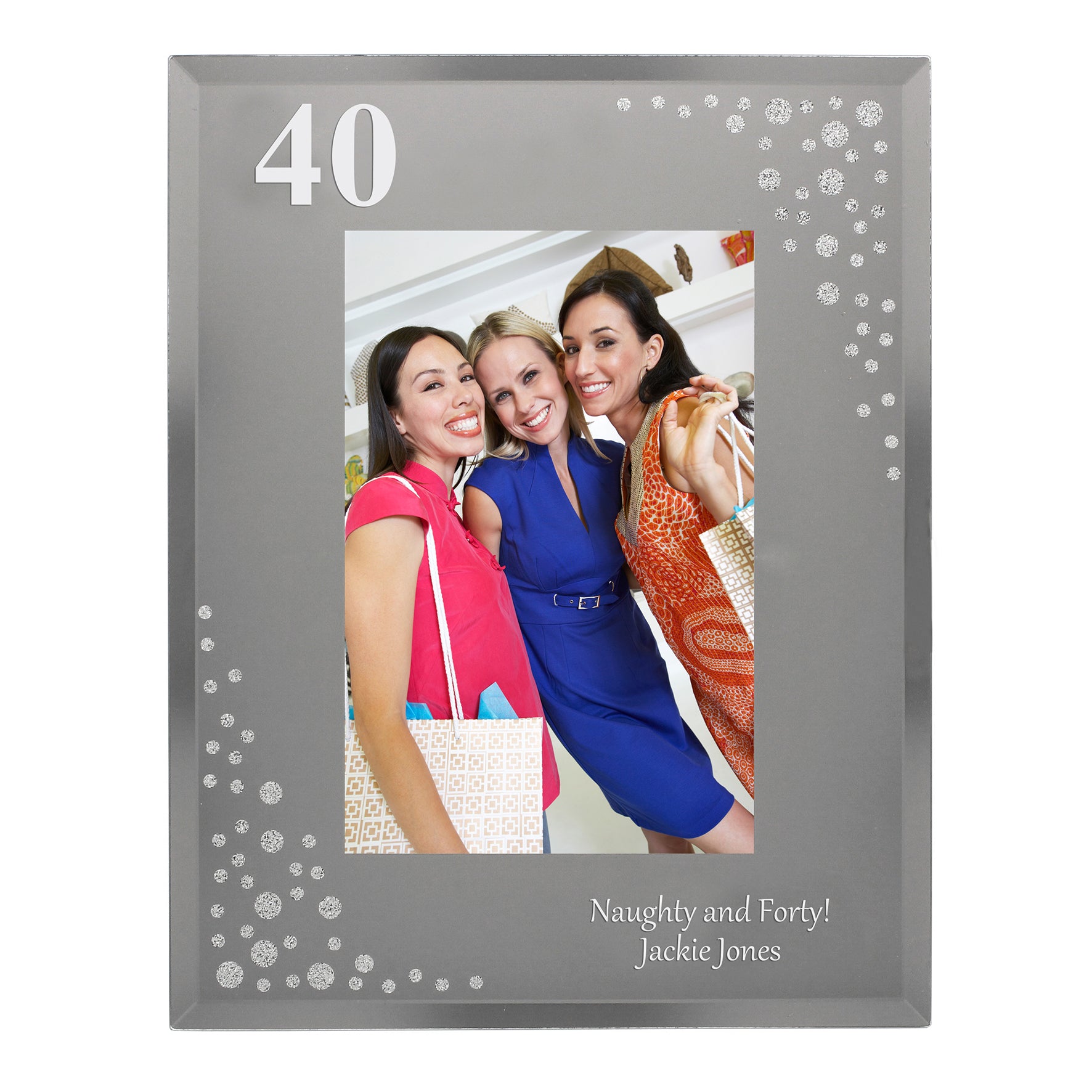 Personalised Big Age 6x4 Diamante Glass Photo Frame - MK&JD Gifts