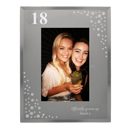 Personalised Big Age 6x4 Diamante Glass Photo Frame - MK&JD Gifts