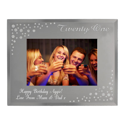 Personalised Twenty One Diamante 6x4 Glass Photo Frame - MK&JD Gifts