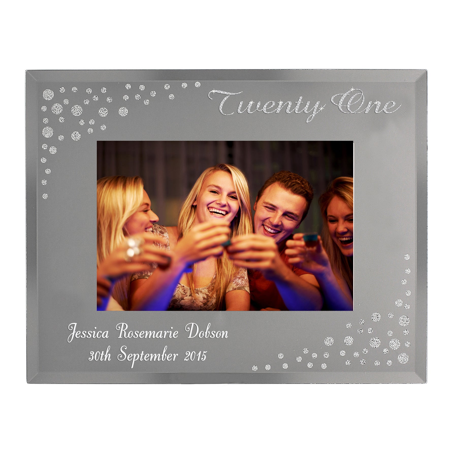 Personalised Twenty One Diamante 6x4 Glass Photo Frame - MK&JD Gifts
