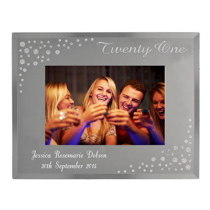 Personalised Twenty One Diamante 6x4 Glass Photo Frame - MK&JD Gifts