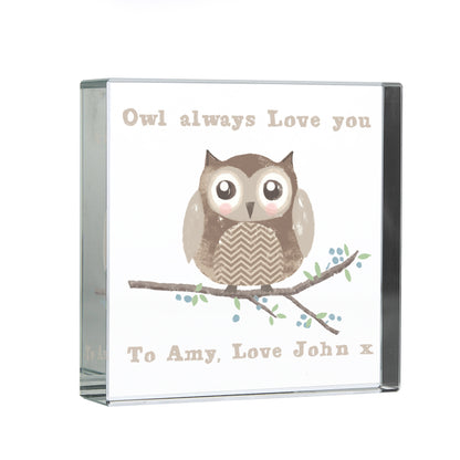 Personalised Woodland Owl  Crystal Token - MK&JD Gifts