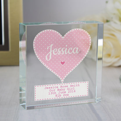 Personalised Stitch & Dot Baby Girl Crystal Token - MK&JD Gifts