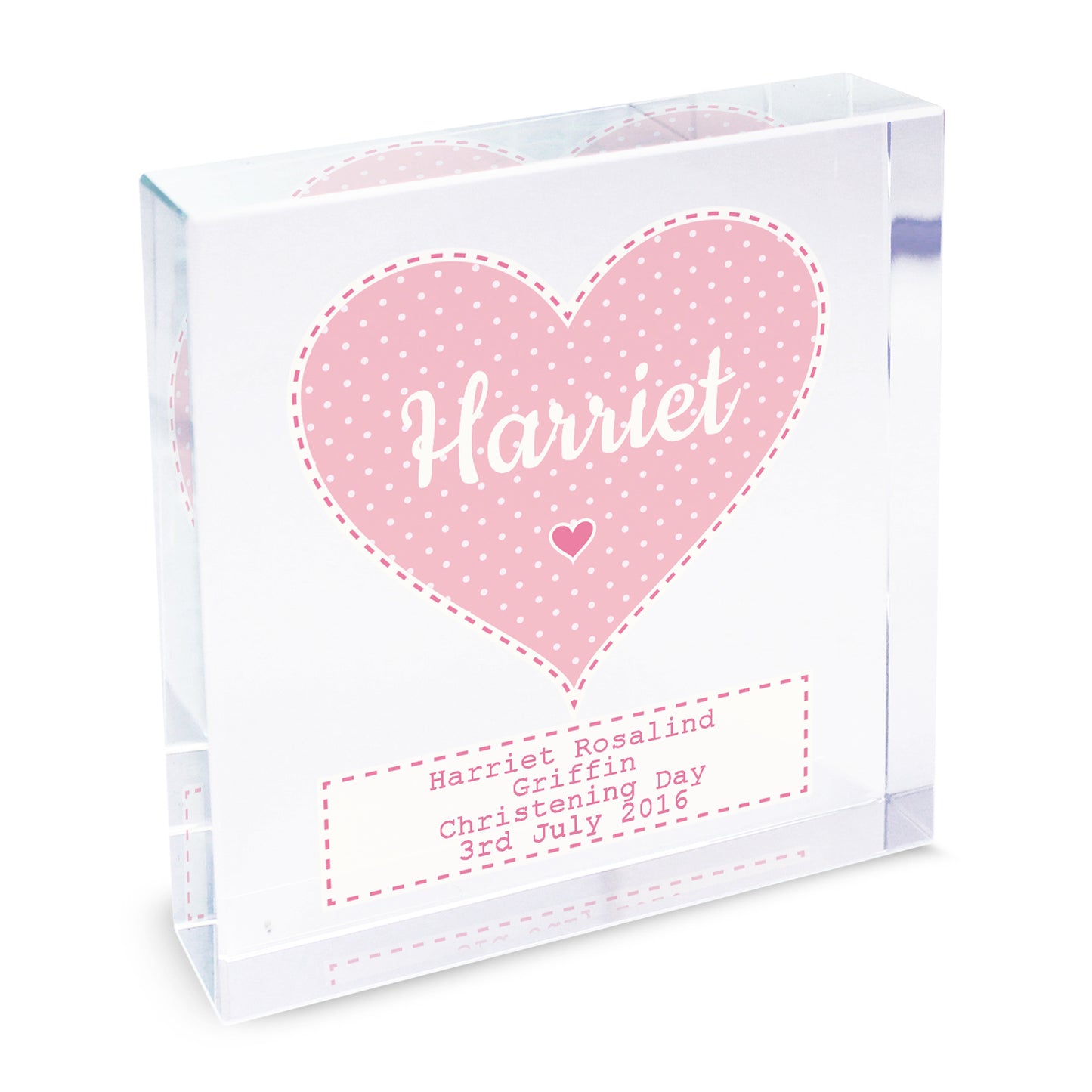 Personalised Stitch & Dot Baby Girl Crystal Token - MK&JD Gifts