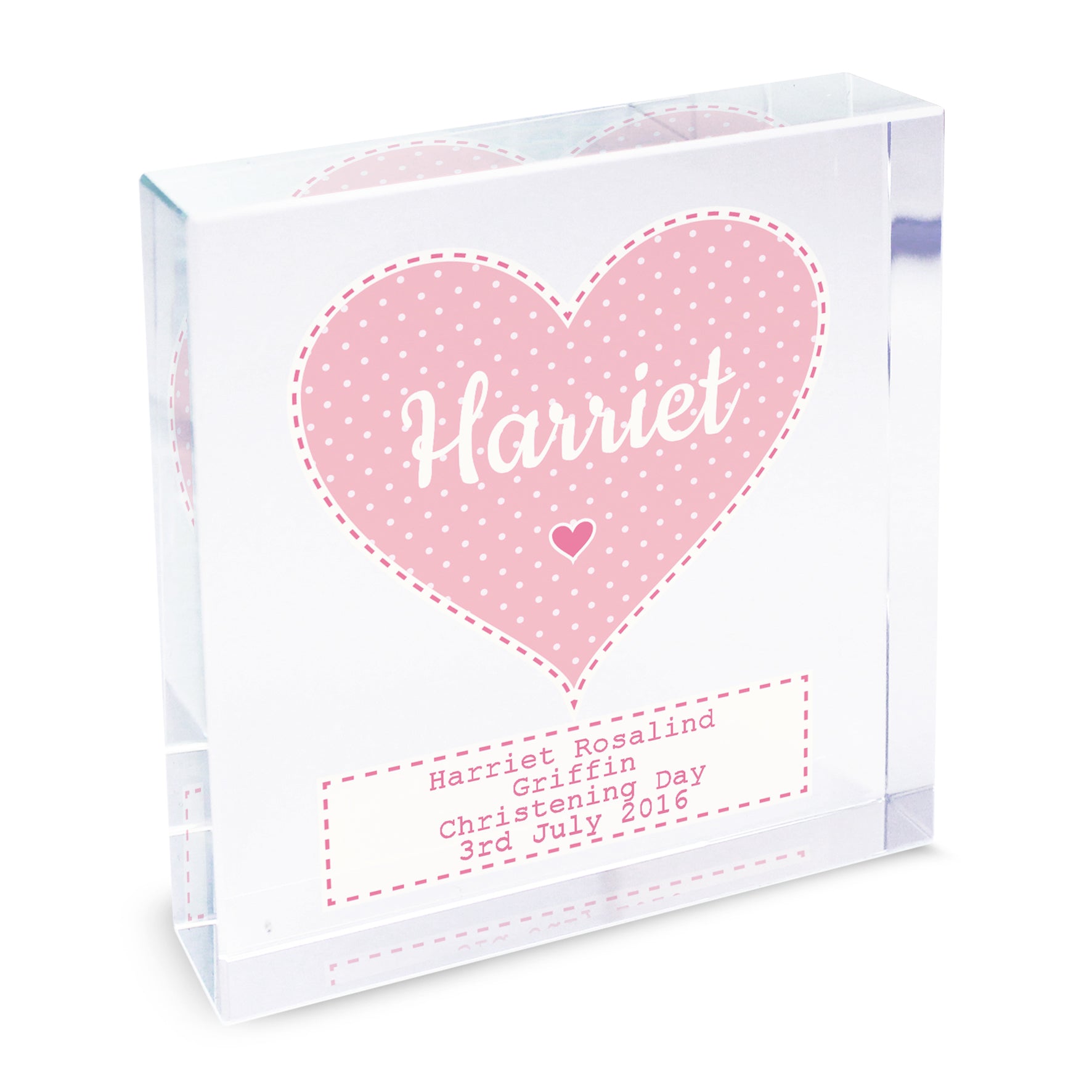 Personalised Stitch & Dot Baby Girl Crystal Token - MK&JD Gifts