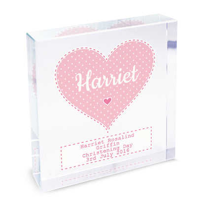 Personalised Stitch & Dot Baby Girl Crystal Token - MK&JD Gifts