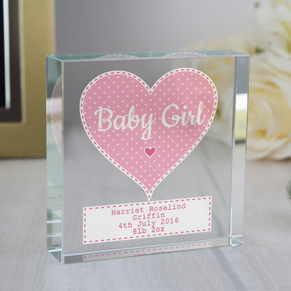 Personalised Stitch & Dot Baby Girl Crystal Token - MK&JD Gifts