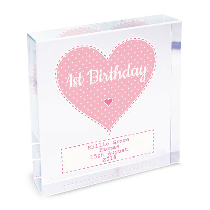 Personalised Stitch & Dot Baby Girl Crystal Token - MK&JD Gifts
