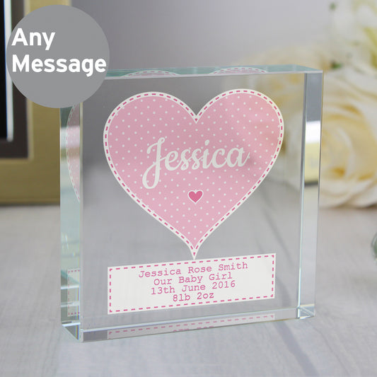Personalised Stitch & Dot Baby Girl Crystal Token - MK&JD Gifts