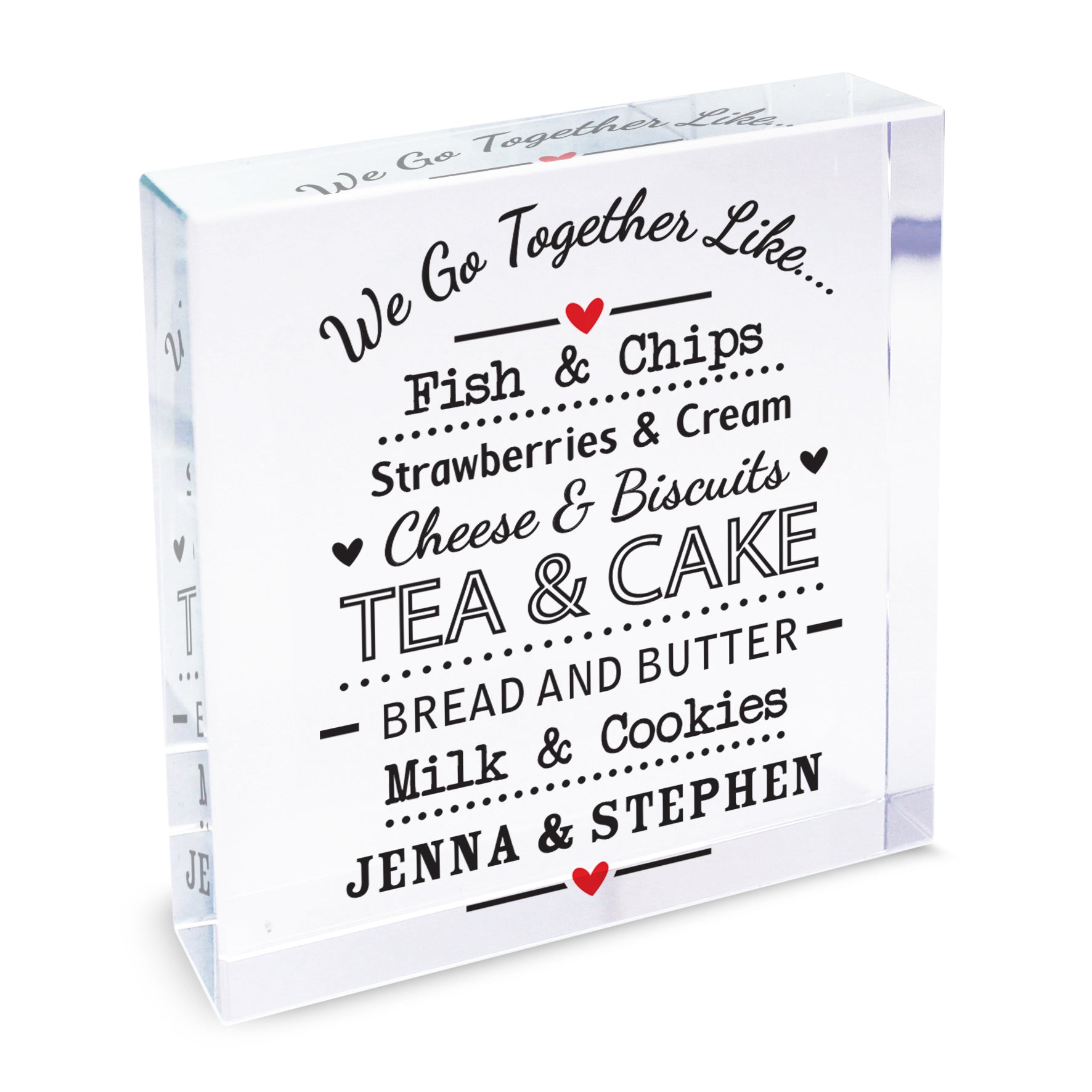 Personalised We Go Together Like...  Crystal Token - MK&JD Gifts
