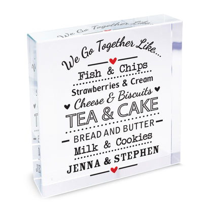 Personalised We Go Together Like...  Crystal Token - MK&JD Gifts