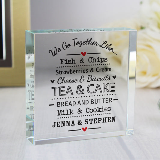 Personalised We Go Together Like...  Crystal Token - MK&JD Gifts