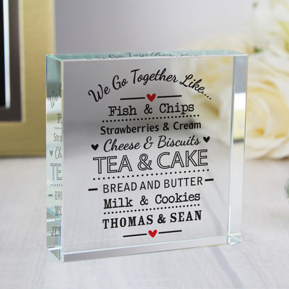 Personalised We Go Together Like...  Crystal Token - MK&JD Gifts
