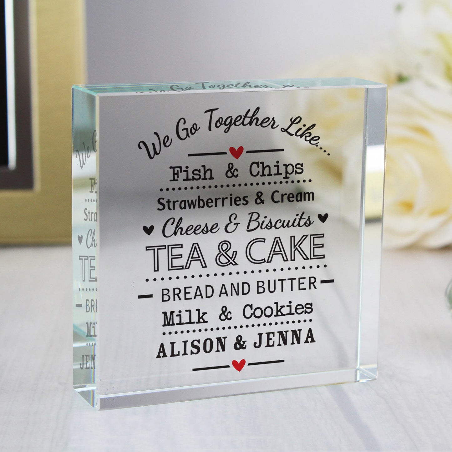 Personalised We Go Together Like...  Crystal Token - MK&JD Gifts