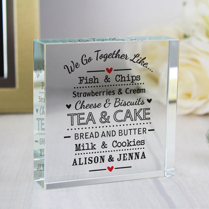 Personalised We Go Together Like...  Crystal Token - MK&JD Gifts