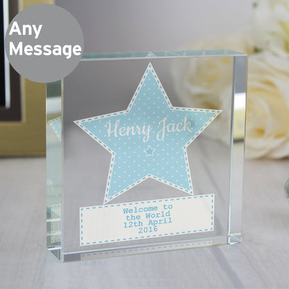 Personalised Stitch & Dot Baby Boy Crystal Token - MK&JD Gifts