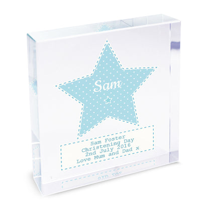 Personalised Stitch & Dot Baby Boy Crystal Token - MK&JD Gifts