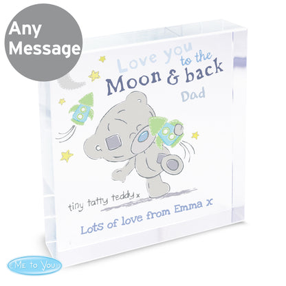 Personalised Tiny Tatty Teddy To the Moon & Back Crystal Token - MK&JD Gifts