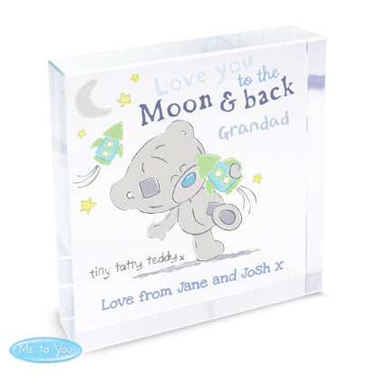 Personalised Tiny Tatty Teddy To the Moon & Back Crystal Token - MK&JD Gifts