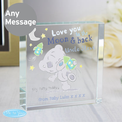 Personalised Tiny Tatty Teddy To the Moon & Back Crystal Token - MK&JD Gifts
