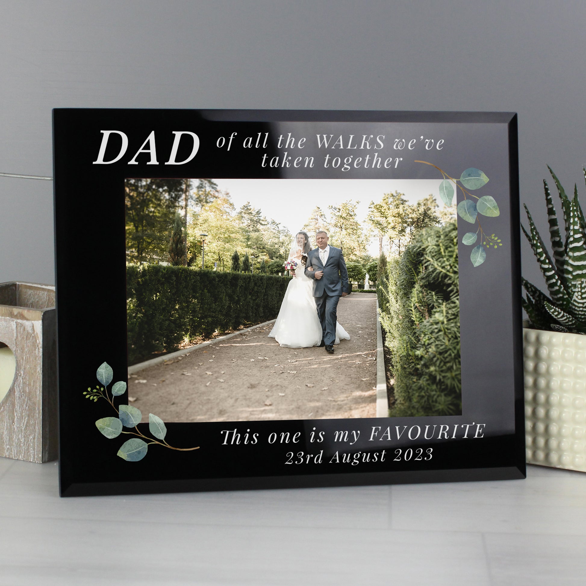 Personalised 'Of All The Walks' 5x7 Glass Wedding Frame - MK&JD Gifts