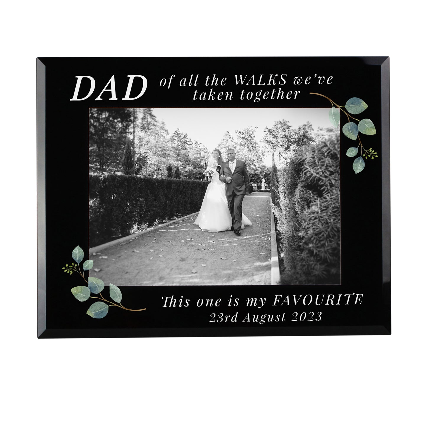 Personalised 'Of All The Walks' 5x7 Glass Wedding Frame - MK&JD Gifts