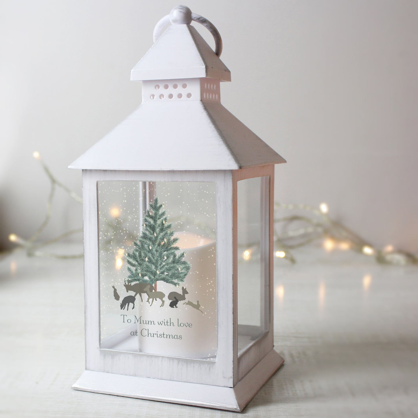 Personalised A Winter's Night White Lantern - MK&JD Gifts