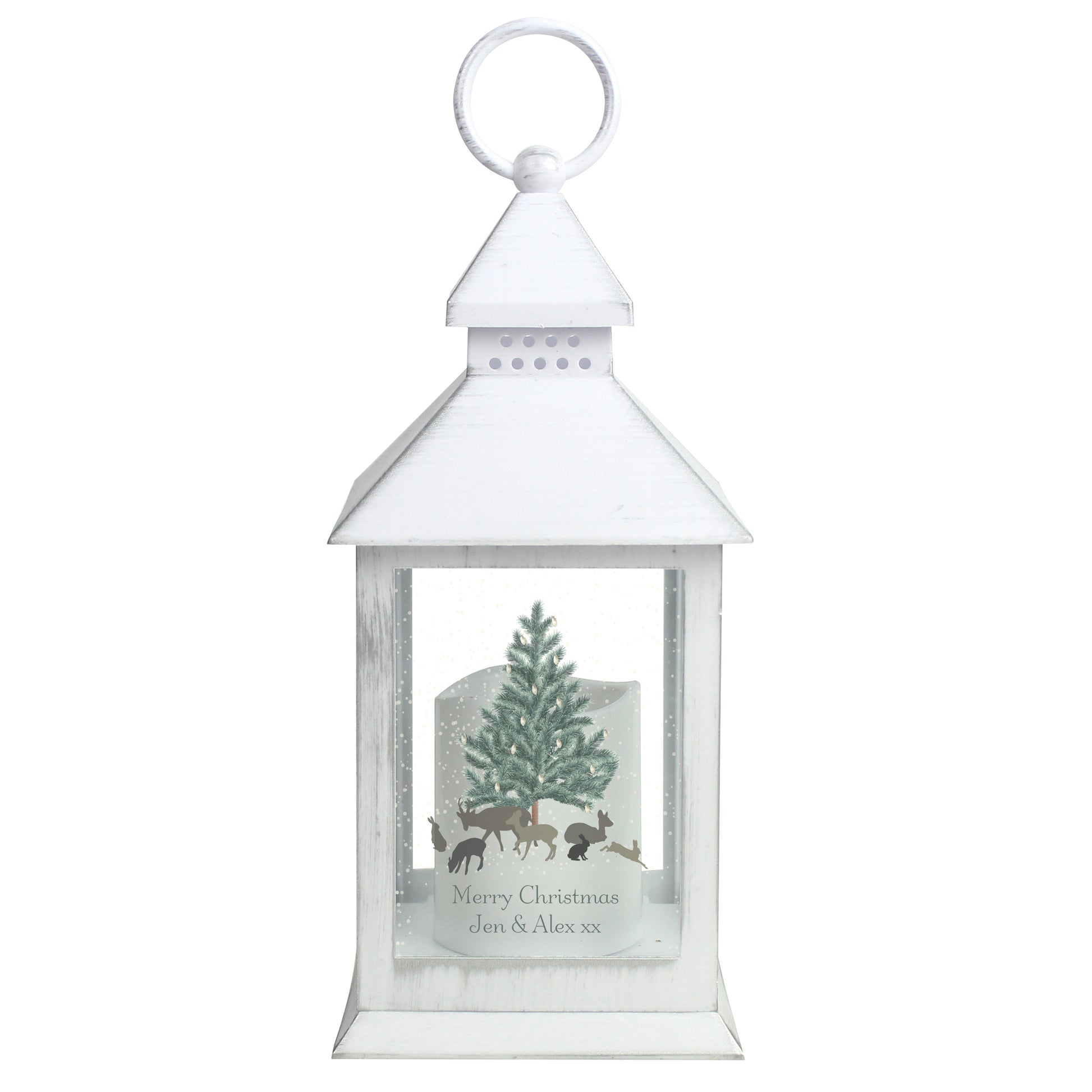 Personalised A Winter's Night White Lantern - MK&JD Gifts
