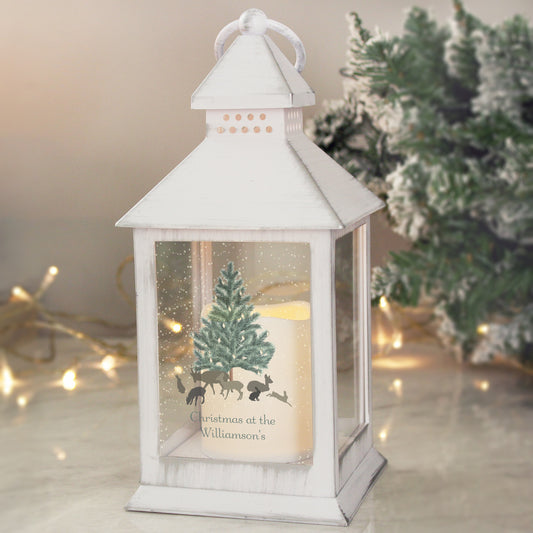 Personalised A Winter's Night White Lantern - MK&JD Gifts
