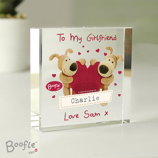 Personalised Boofle Shared Heart Crystal Token - MK&JD Gifts