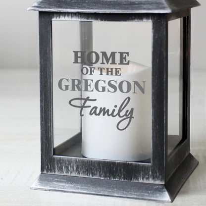 Personalised The Family Rustic Black Lantern - MK&JD Gifts