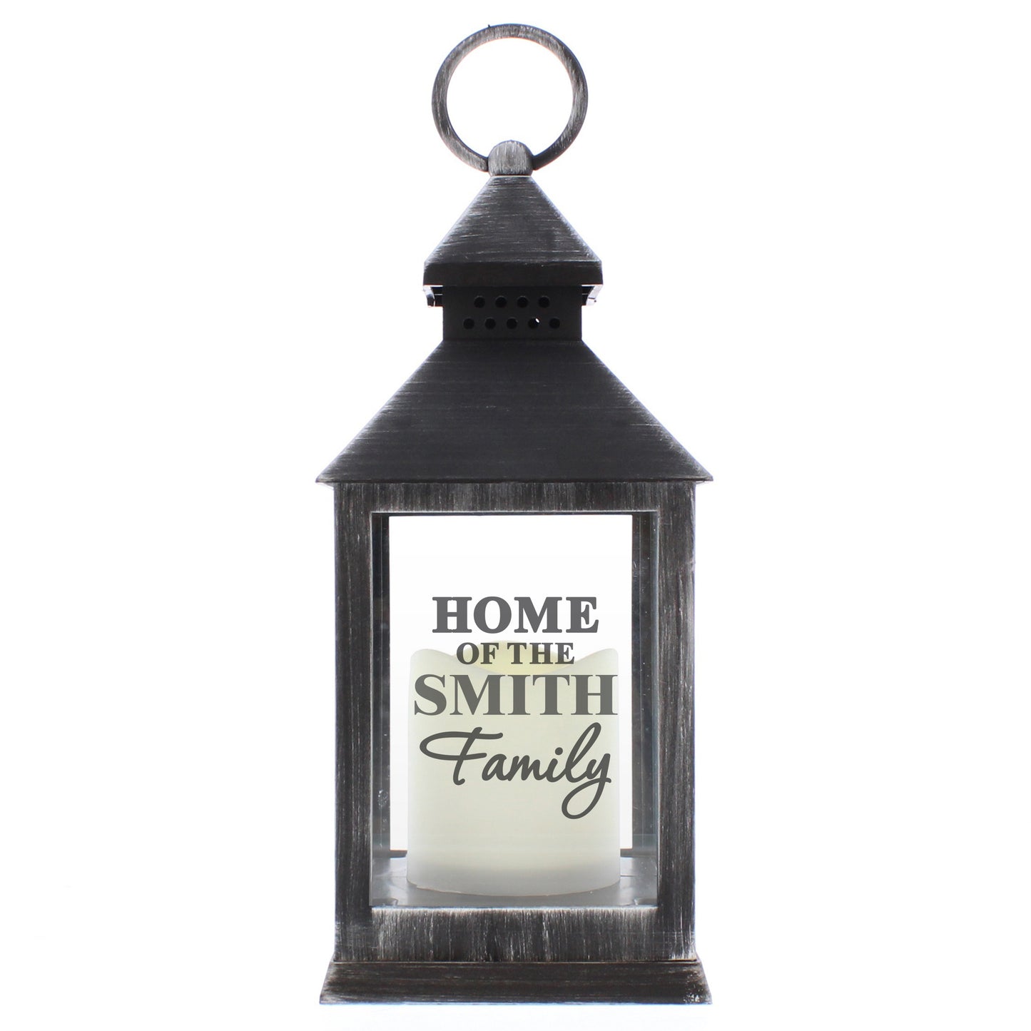 Personalised The Family Rustic Black Lantern - MK&JD Gifts