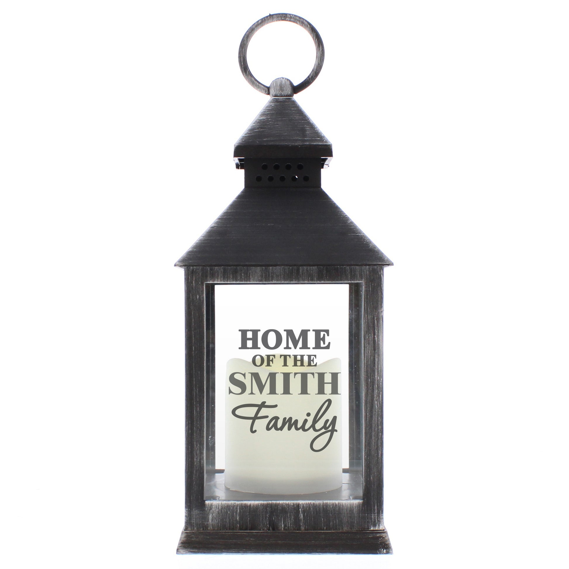 Personalised The Family Rustic Black Lantern - MK&JD Gifts
