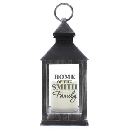 Personalised The Family Rustic Black Lantern - MK&JD Gifts