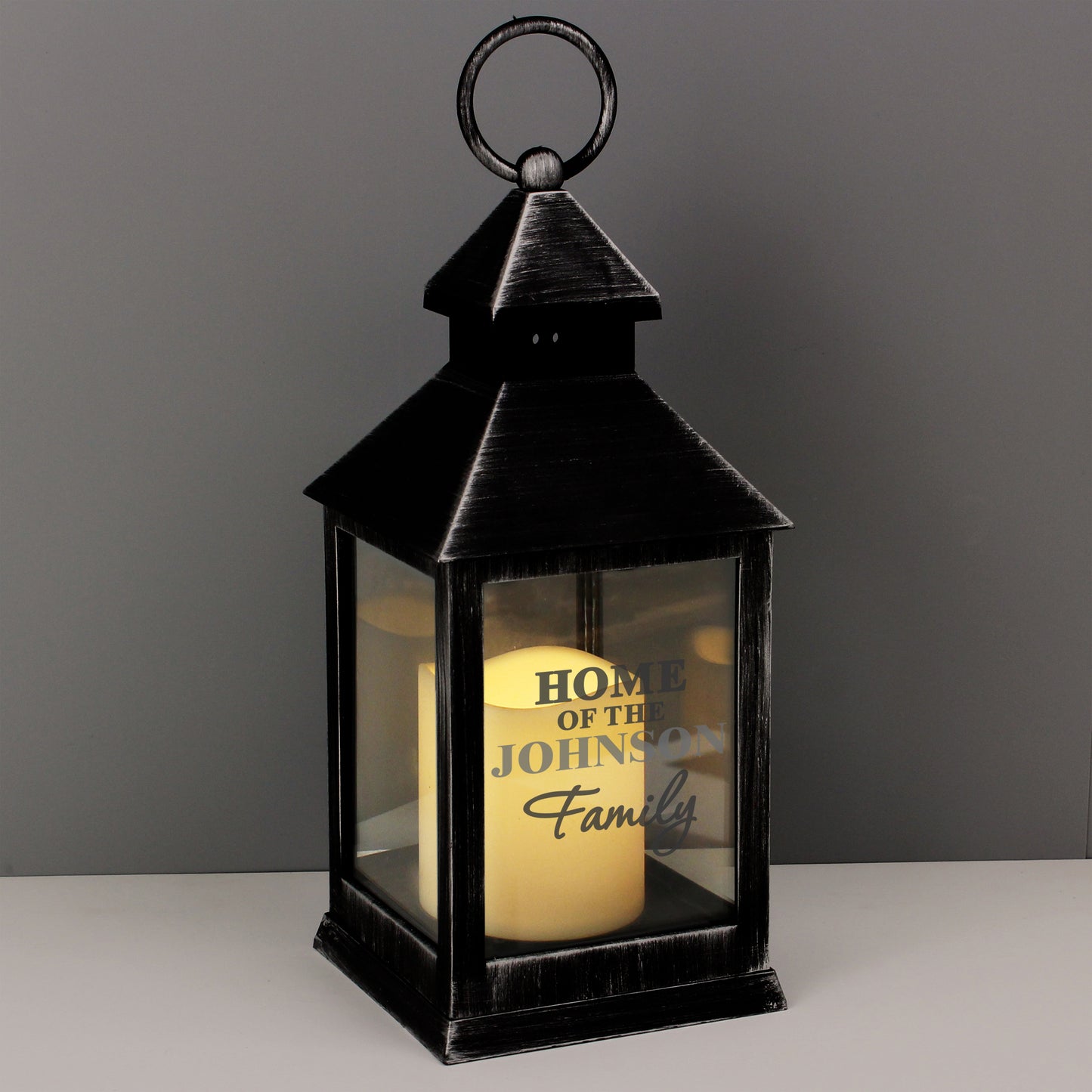 Personalised The Family Rustic Black Lantern - MK&JD Gifts