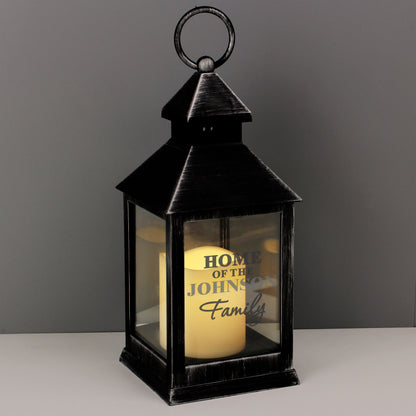 Personalised The Family Rustic Black Lantern - MK&JD Gifts