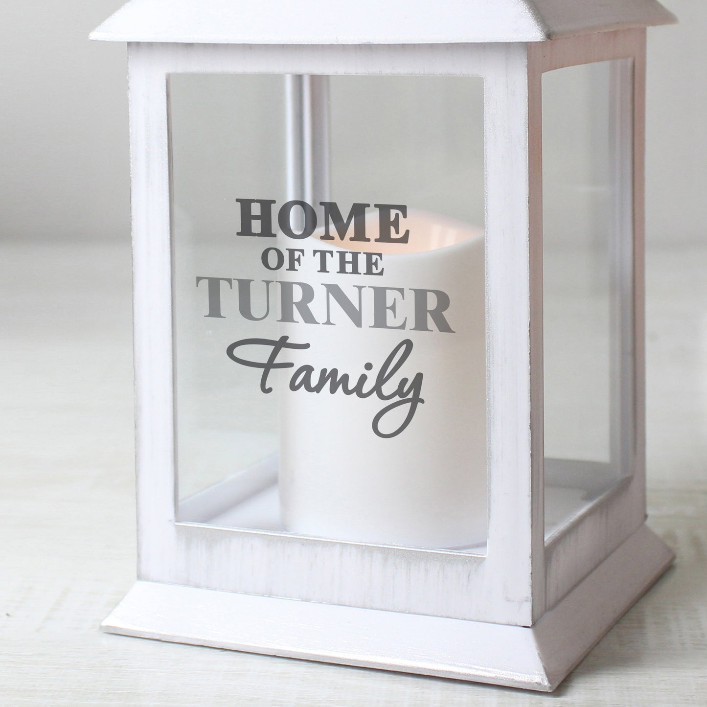 Personalised The Family White Lantern - MK&JD Gifts