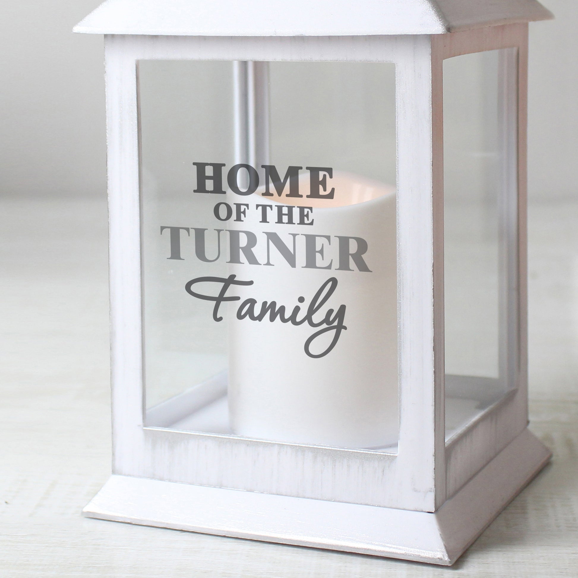 Personalised The Family White Lantern - MK&JD Gifts