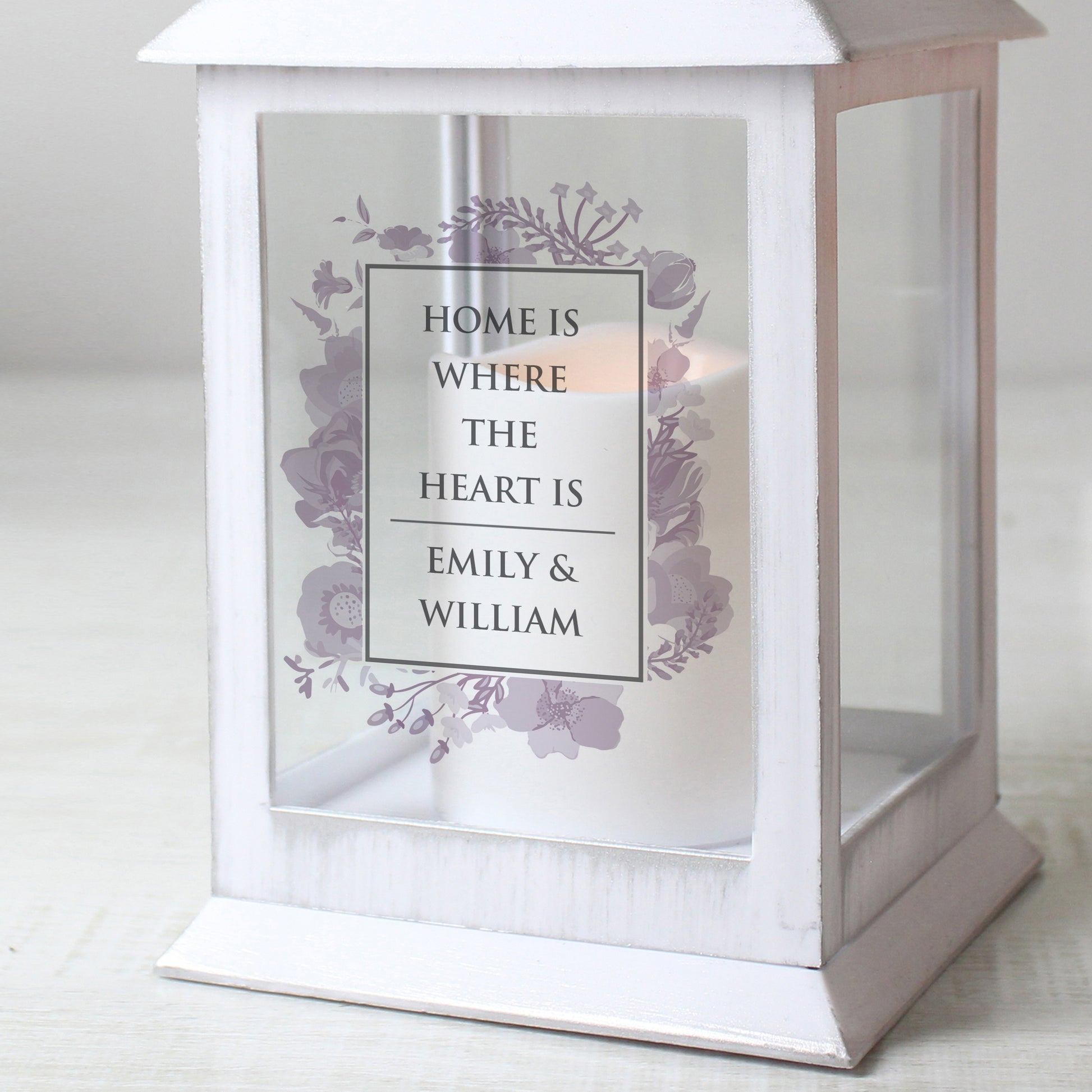 Personalised Soft Watercolour White Lantern - MK&JD Gifts