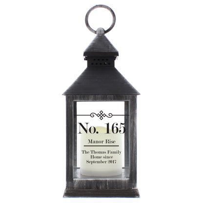 Personalised Elegant Diamond Rustic Black Lantern - MK&JD Gifts