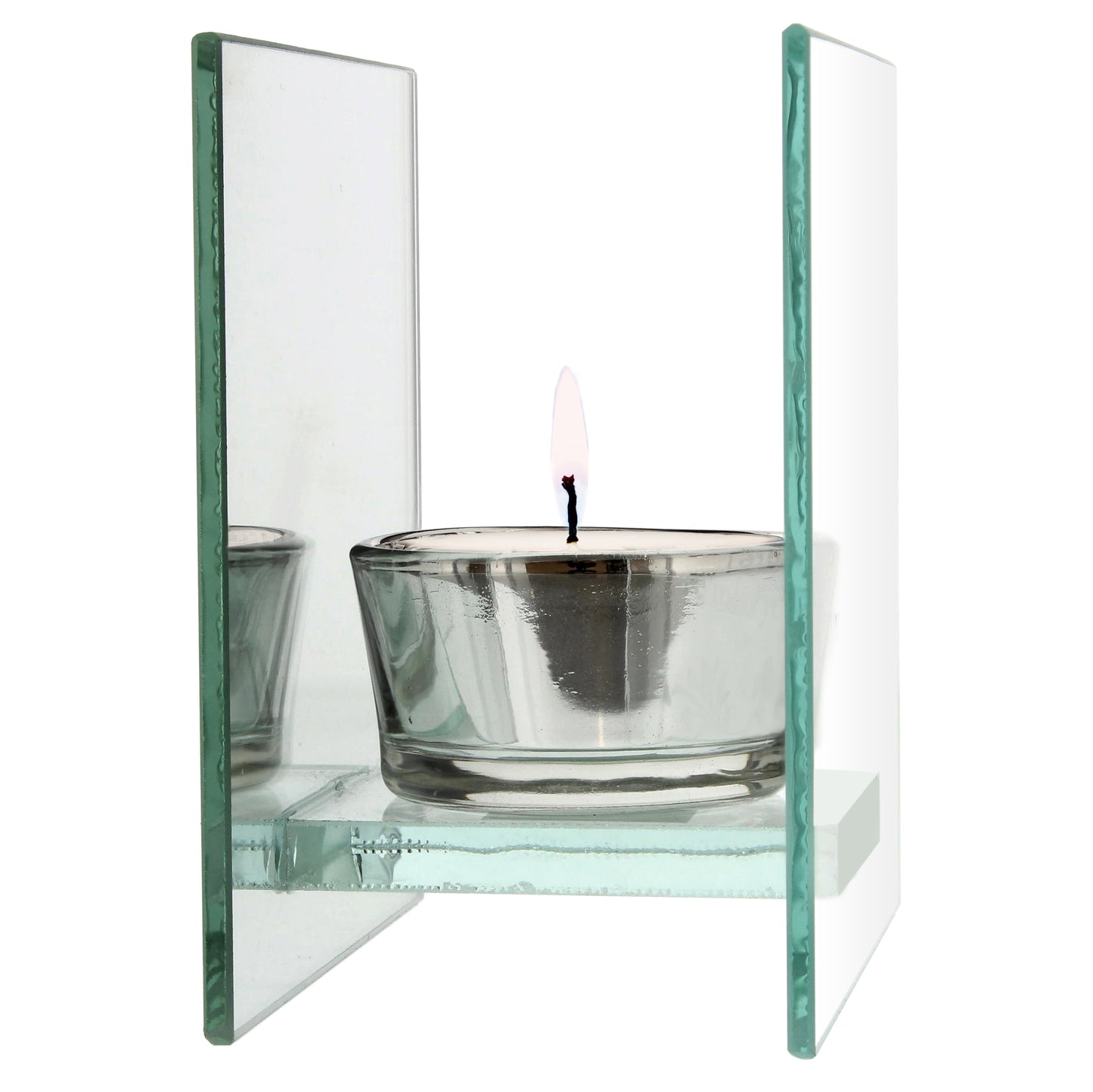 Personalised Floral Bouquet Mirrored Glass Tea Light Candle Holder - MK&JD Gifts