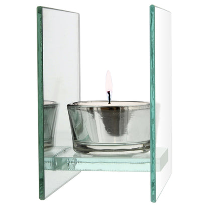 Personalised Floral Bouquet Mirrored Glass Tea Light Candle Holder - MK&JD Gifts