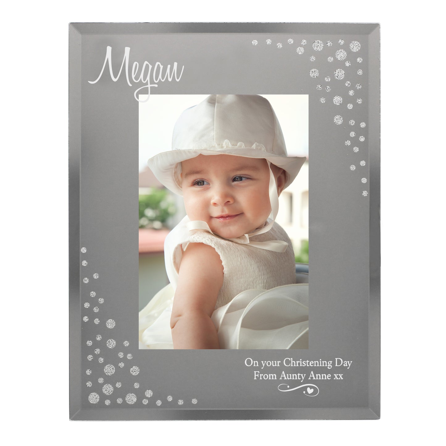 Personalised Swirls & Hearts Diamante 6x4 Glass Photo Frame - MK&JD Gifts
