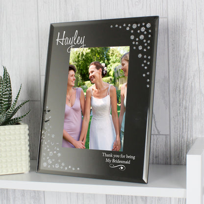 Personalised Swirls & Hearts Diamante 6x4 Glass Photo Frame - MK&JD Gifts