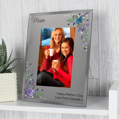 Personalised Butterfly 6x4 Diamante Glass Photo Frame - MK&JD Gifts